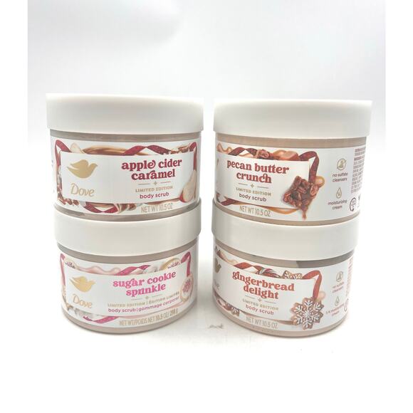 Dove Limited Edition Holiday Treats Body Scrub 10.5 OZ Set of 4 - Picture 1 of 6